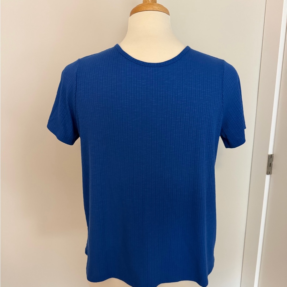 Ribbed Short Sleeve Crew in Royal Blue